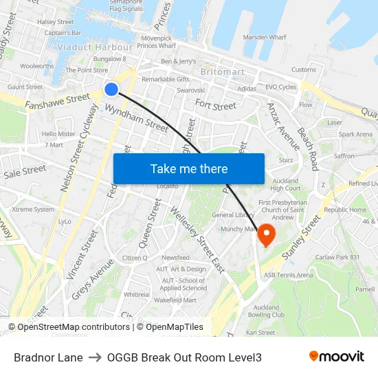 Bradnor Lane to OGGB Break Out Room Level3 map