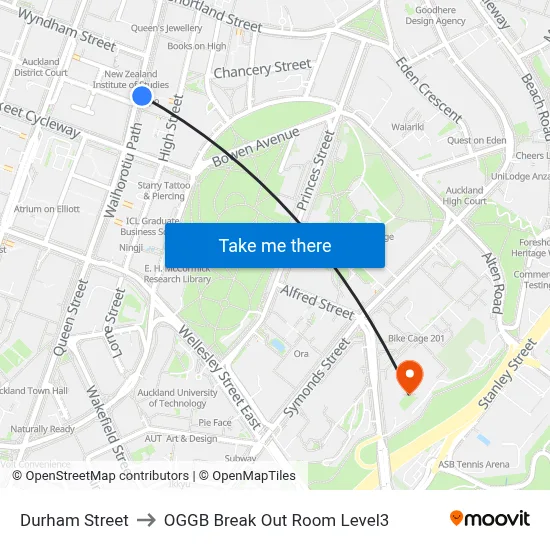 Durham Street to OGGB Break Out Room Level3 map