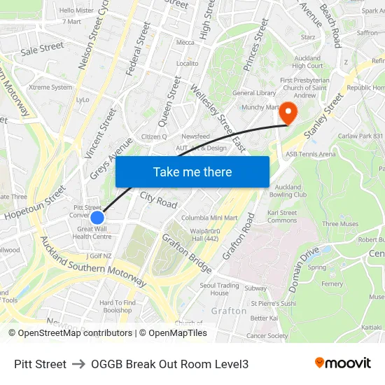 Pitt Street to OGGB Break Out Room Level3 map