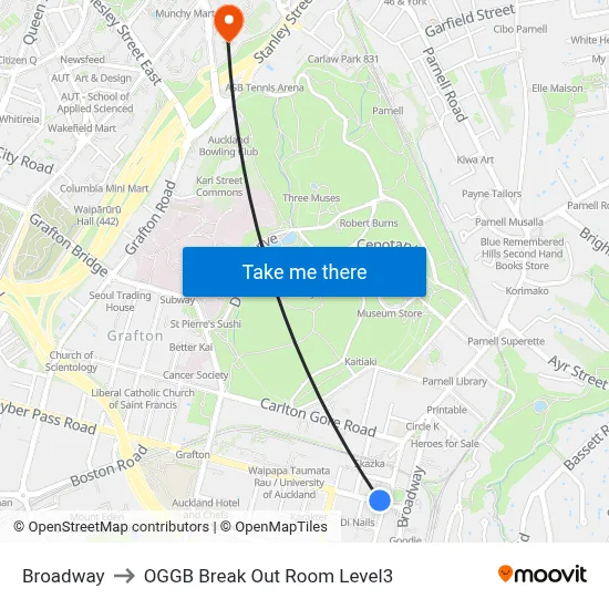 Broadway to OGGB Break Out Room Level3 map