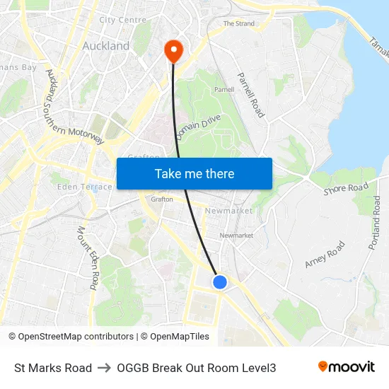 St Marks Road to OGGB Break Out Room Level3 map
