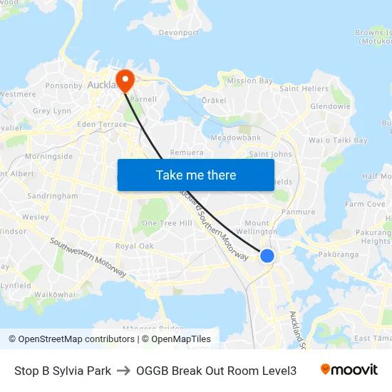 Stop B Sylvia Park to OGGB Break Out Room Level3 map