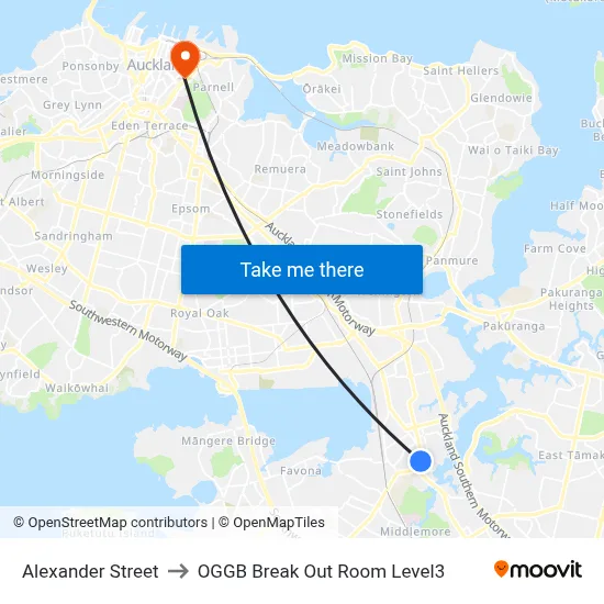 Alexander Street to OGGB Break Out Room Level3 map