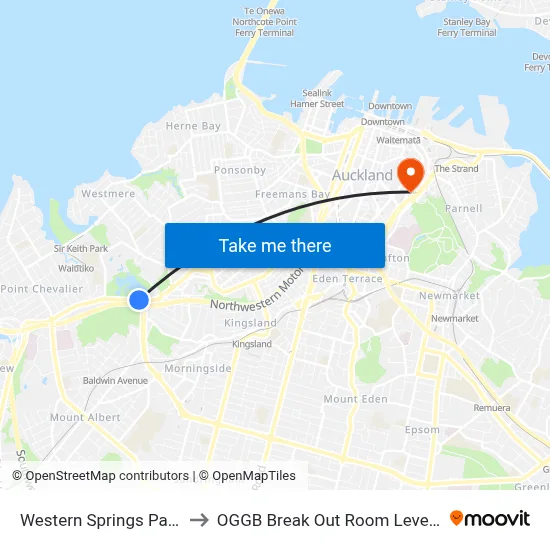Western Springs Park to OGGB Break Out Room Level3 map