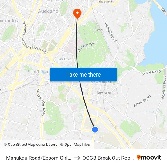 Manukau Road/Epsom Girls Grammar to OGGB Break Out Room Level3 map