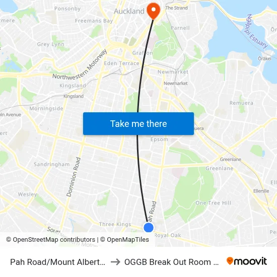 Pah Road/Mount Albert Road to OGGB Break Out Room Level3 map