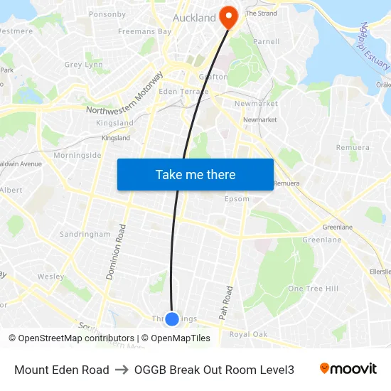 Mount Eden Road to OGGB Break Out Room Level3 map