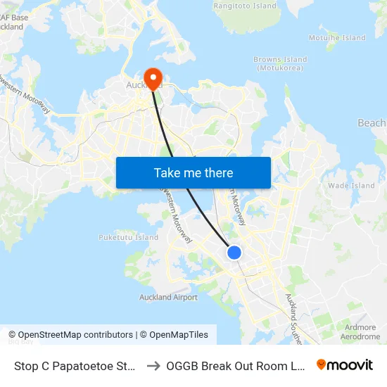 Stop C Papatoetoe Station to OGGB Break Out Room Level3 map