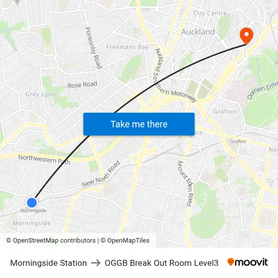Morningside Station to OGGB Break Out Room Level3 map