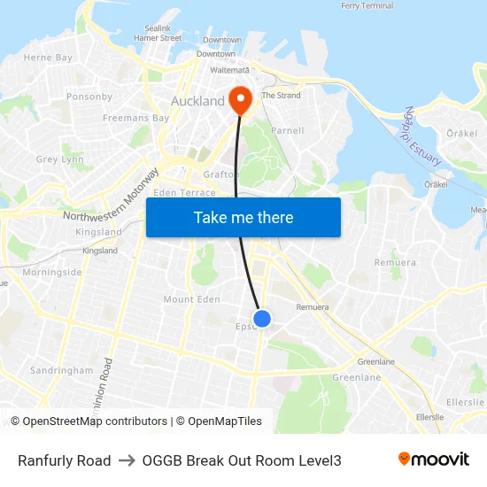 Ranfurly Road to OGGB Break Out Room Level3 map