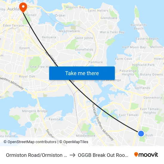 Ormiston Road/Ormiston Hospital to OGGB Break Out Room Level3 map