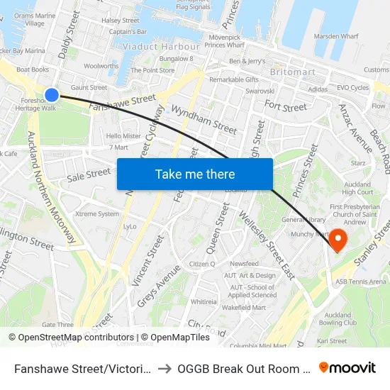 Fanshawe Street/Victoria Park to OGGB Break Out Room Level3 map