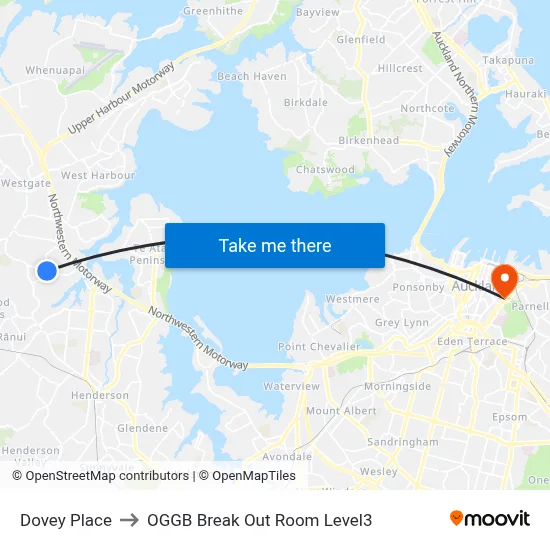 Dovey Place to OGGB Break Out Room Level3 map