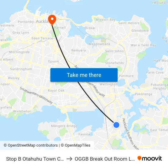 Stop B Otahuhu Town Centre to OGGB Break Out Room Level3 map