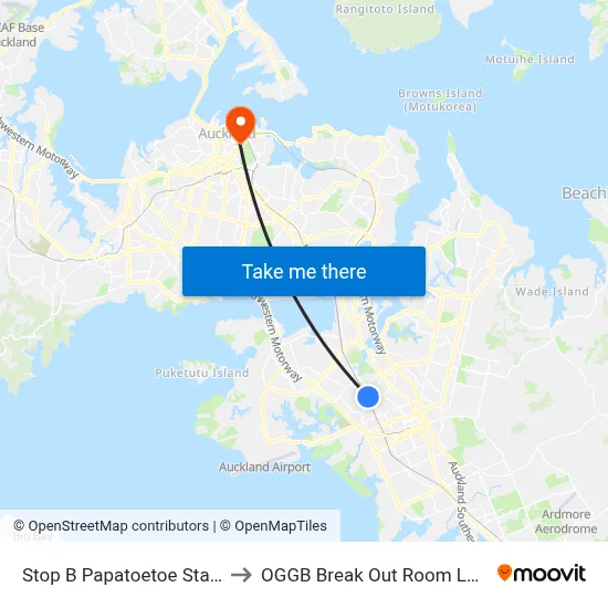 Stop B Papatoetoe Station to OGGB Break Out Room Level3 map