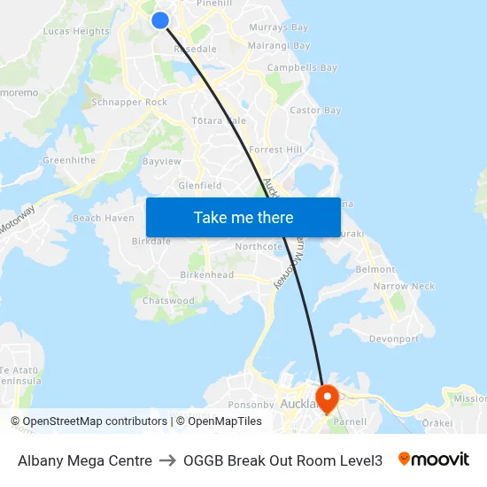 Albany Mega Centre to OGGB Break Out Room Level3 map