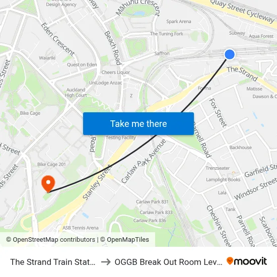 The Strand Train Station to OGGB Break Out Room Level3 map