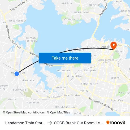Henderson Train Station to OGGB Break Out Room Level3 map