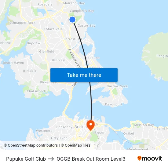 Pupuke Golf Club to OGGB Break Out Room Level3 map