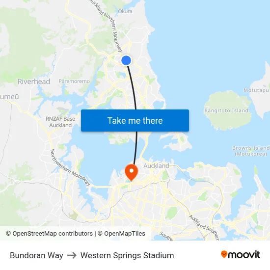 Bundoran Way to Western Springs Stadium map