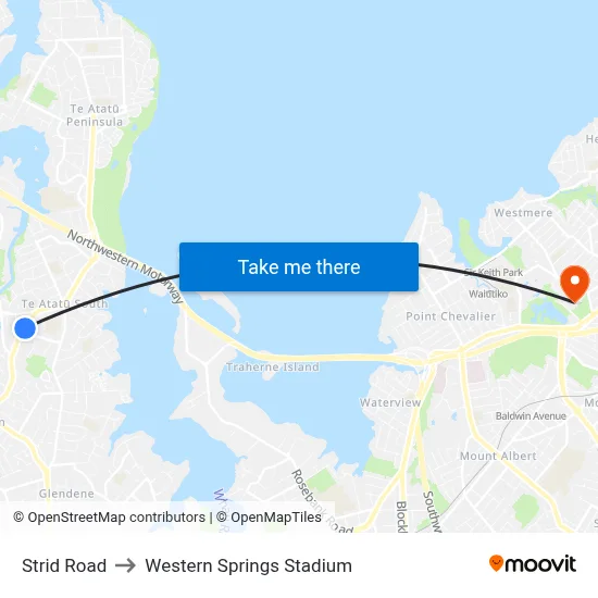 Strid Road to Western Springs Stadium map