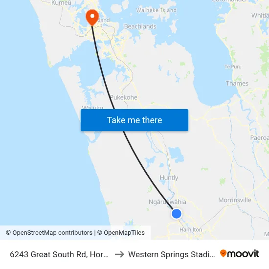 6243 Great South Rd, Horotiu to Western Springs Stadium map