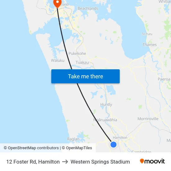 12 Foster Rd, Hamilton to Western Springs Stadium map