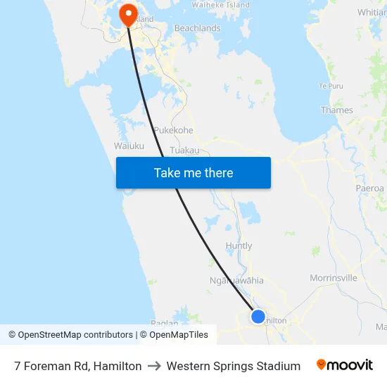7 Foreman Rd, Hamilton to Western Springs Stadium map