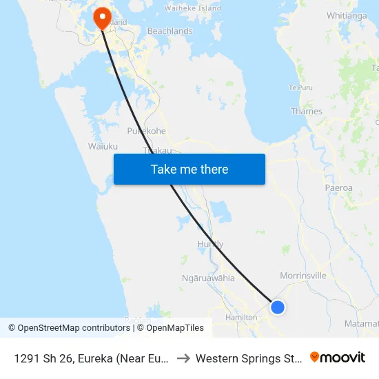 1291 Sh 26, Eureka (Near Eureka Rd) to Western Springs Stadium map