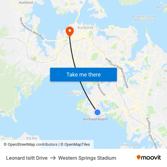 Leonard Isitt Drive to Western Springs Stadium map