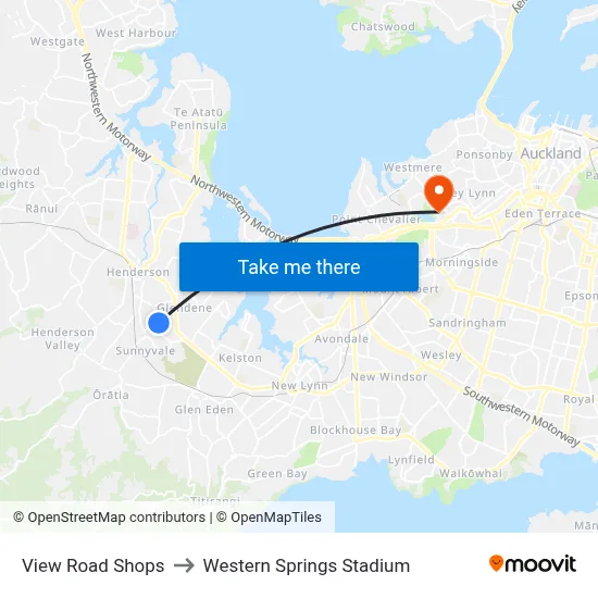 View Road Shops to Western Springs Stadium map