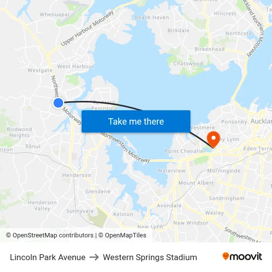 Lincoln Park Avenue to Western Springs Stadium map