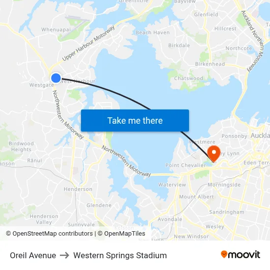 Oreil Avenue to Western Springs Stadium map
