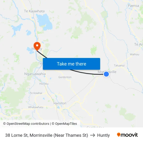38 Lorne St, Morrinsville (Near Thames St) to Huntly map
