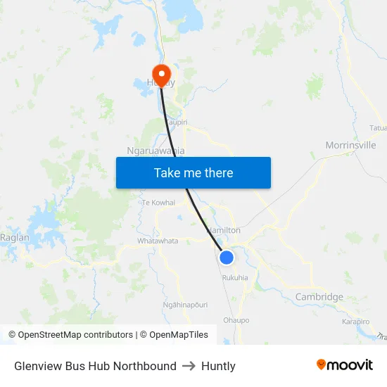 Glenview Bus Hub Northbound to Huntly map