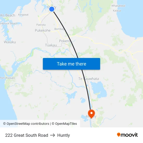 222 Great South Road to Huntly map