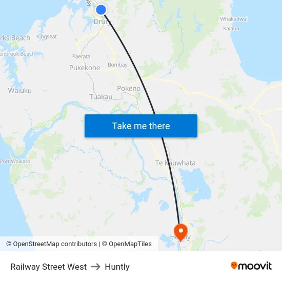 Railway Street West to Huntly map