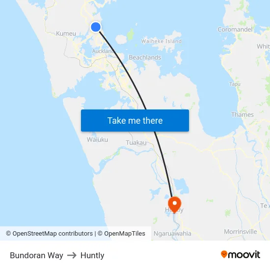 Bundoran Way to Huntly map