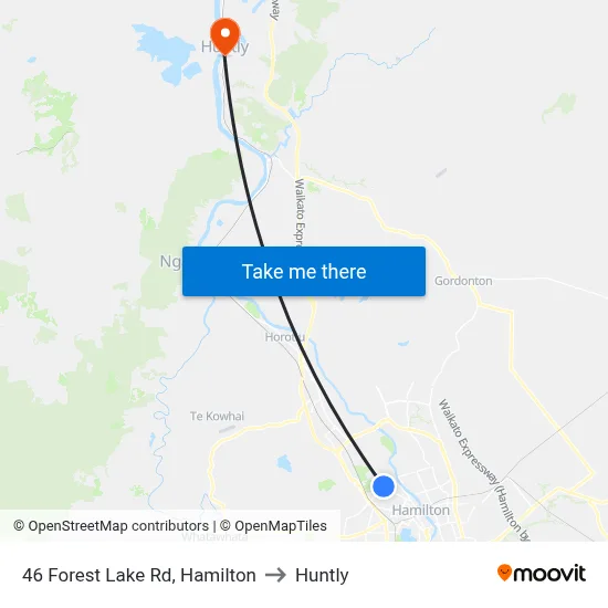 46 Forest Lake Rd, Hamilton to Huntly map