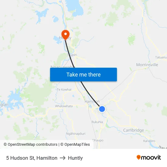 5 Hudson St, Hamilton to Huntly map