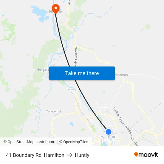 41 Boundary Rd, Hamilton to Huntly map