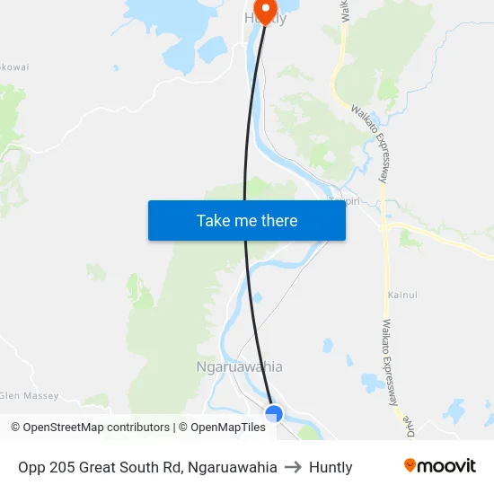 Opp 205 Great South Rd, Ngaruawahia to Huntly map