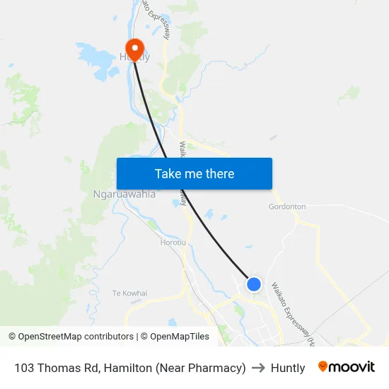 103 Thomas Rd, Hamilton (Near Pharmacy) to Huntly map