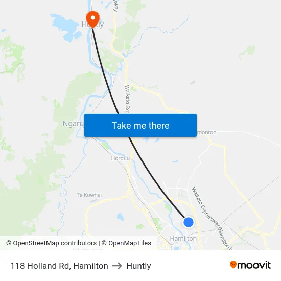 118 Holland Rd, Hamilton to Huntly map