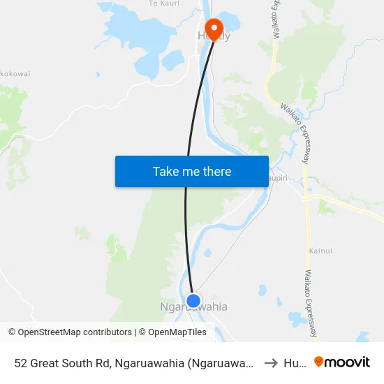 52 Great South Rd, Ngaruawahia (Ngaruawahia Riverview Dairy) to Huntly map