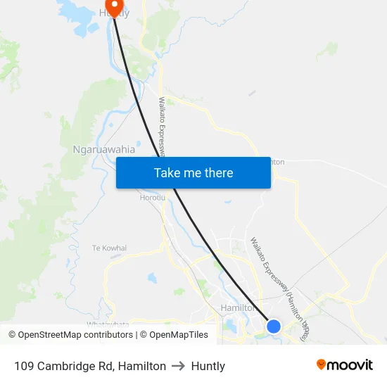 109 Cambridge Rd, Hamilton to Huntly map