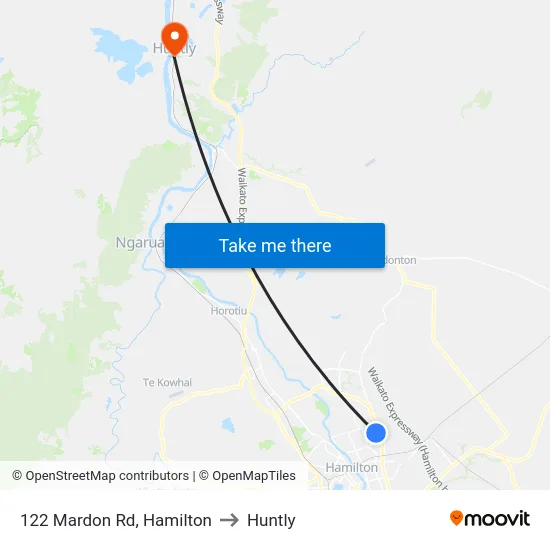 122 Mardon Rd, Hamilton to Huntly map