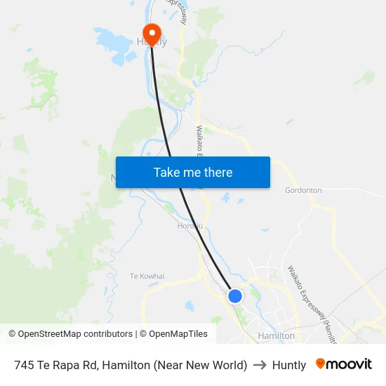 745 Te Rapa Rd, Hamilton (Near New World) to Huntly map