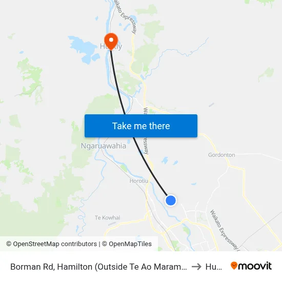 Borman Rd, Hamilton (Outside Te Ao Marama School) to Huntly map