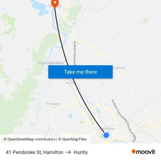 41 Pembroke St, Hamilton to Huntly map
